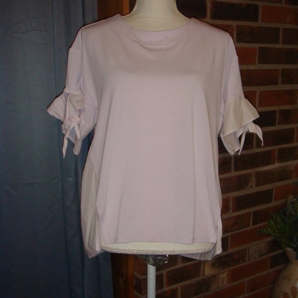 Ava & Viv Blush Tie Sleeve Top X(14W) - Picture 1 of 9